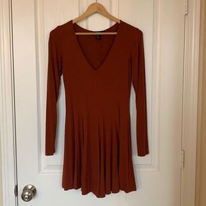 Rust Long Sleeve Dress
